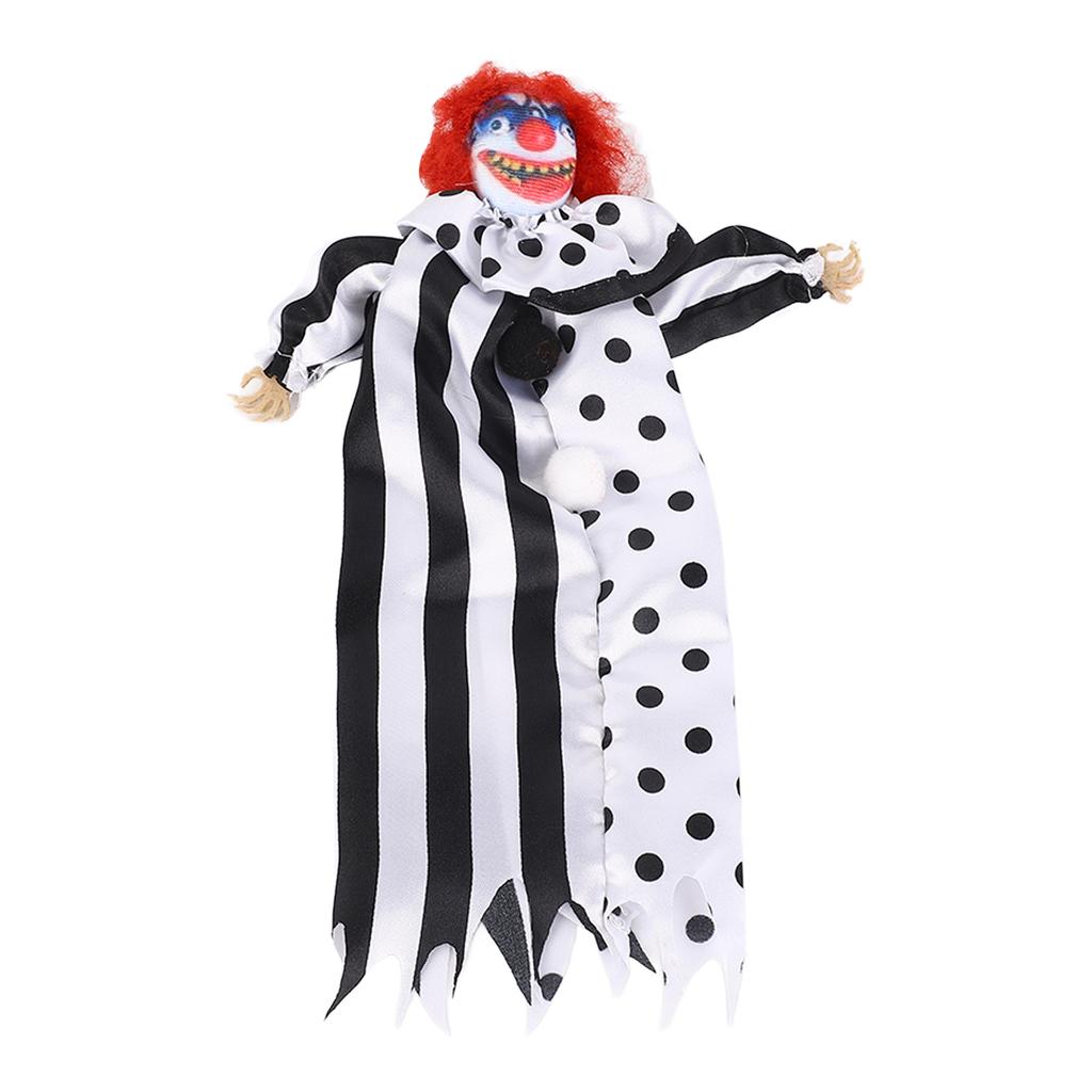 Halloween Clown Doll Scary Eerie Clown Doll Decoration Hanging Clown Doll Ornament for Horror Themed Activities