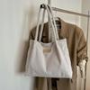Large Capacity Corduroy Canvas Bag Schoolgirl Commuter Handbag Fashion Casual Shoulder Tote Bag