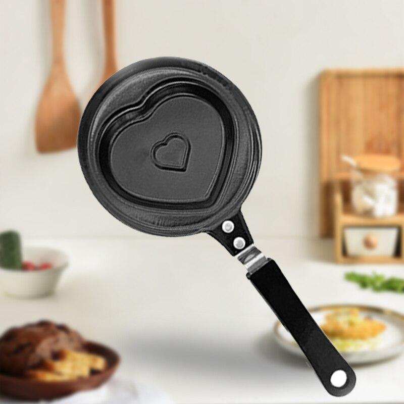 Love Omelet Pan With Handle Pan Mini Cute Cartoon Pattern Fried Eggs Diy Nutritious Breakfast Kitchen Tools Baby Supplement