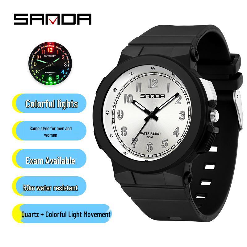 Silent Luminous Waterproof Quartz Wristwatch for High School Students