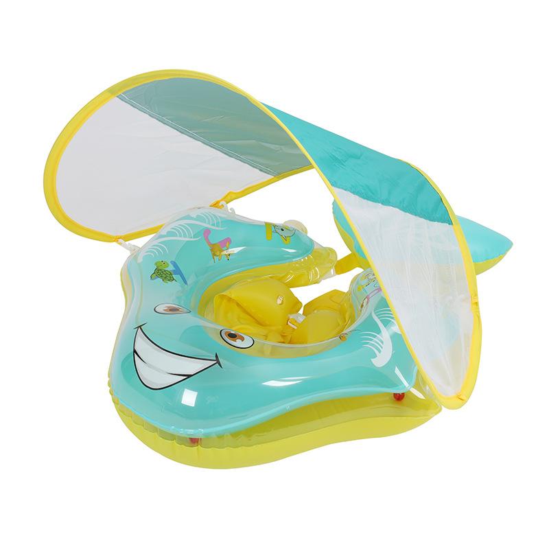 

Надувной ПВХ детский лежачий круг, тент, сиденье, детский плавательный круг, детский плавательный круг для подмышек жёлтый/зелёный