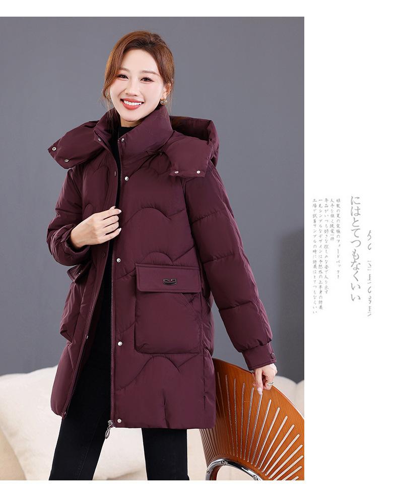 Winter down cotton-padded clothes women's medium and long cotton-padded clothes, fat mm, fattened and enlarged size women's clothing, thickened cot