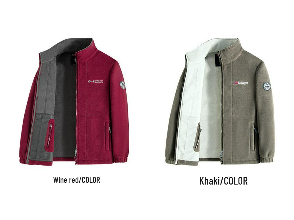 High-Quality Thickened Norwegian Stand Collar Embroidered Fleece Cotton Winter Jacket