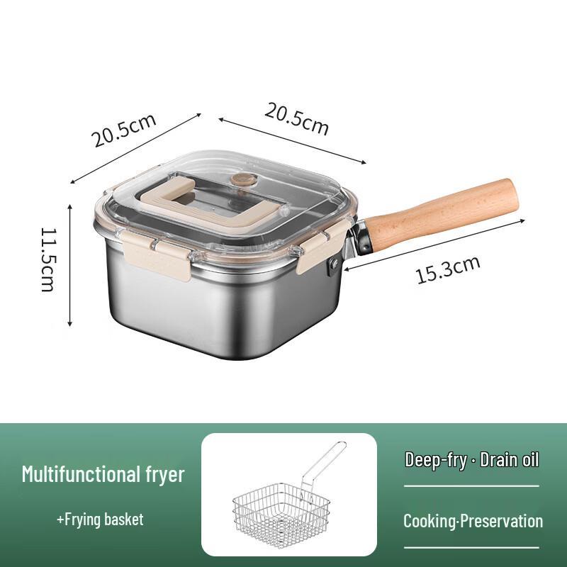 ZISIZ Портативная многофункциональная фритюрница из нержавеющей стали для улицы