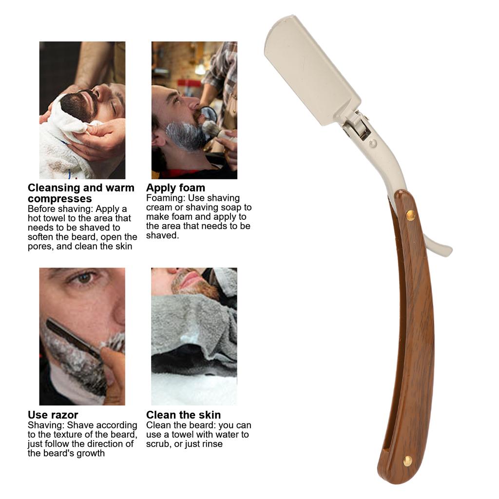 Straight Razor Plastic Zinc Alloy Sturdy Durable Safe Nonslip Streamline Lightweight Barber Razor for Home Barber Shop