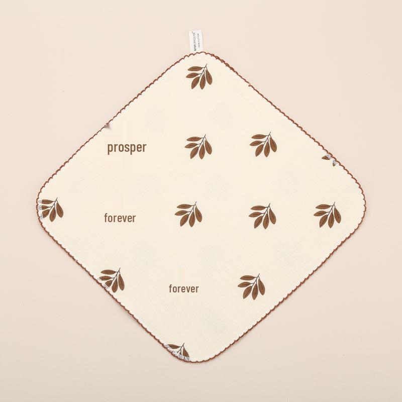 Korean Style Floral Cotton Baby Washcloth & Bib Set