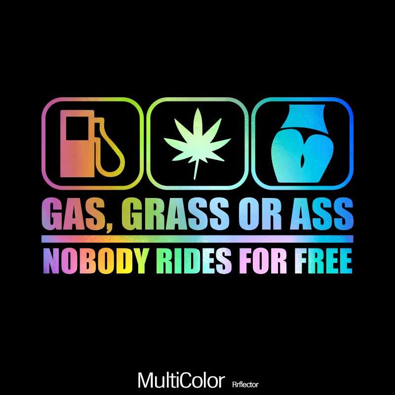 GAS, CRASS OR ASS NOBODY RIDES FOR FREE Car Stickers, Automobile Trucks Windows Bumper Car Accessories Waterproof Viny Decal