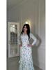 2025 Spring Floral Ruffle Long Dress for Women - Gentle Style