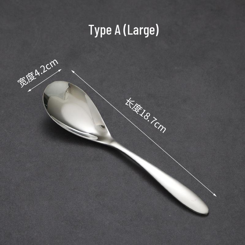 Stainless Steel Long-Handle Thickened Flat Spoon for Home, Hotel, or Restaurant