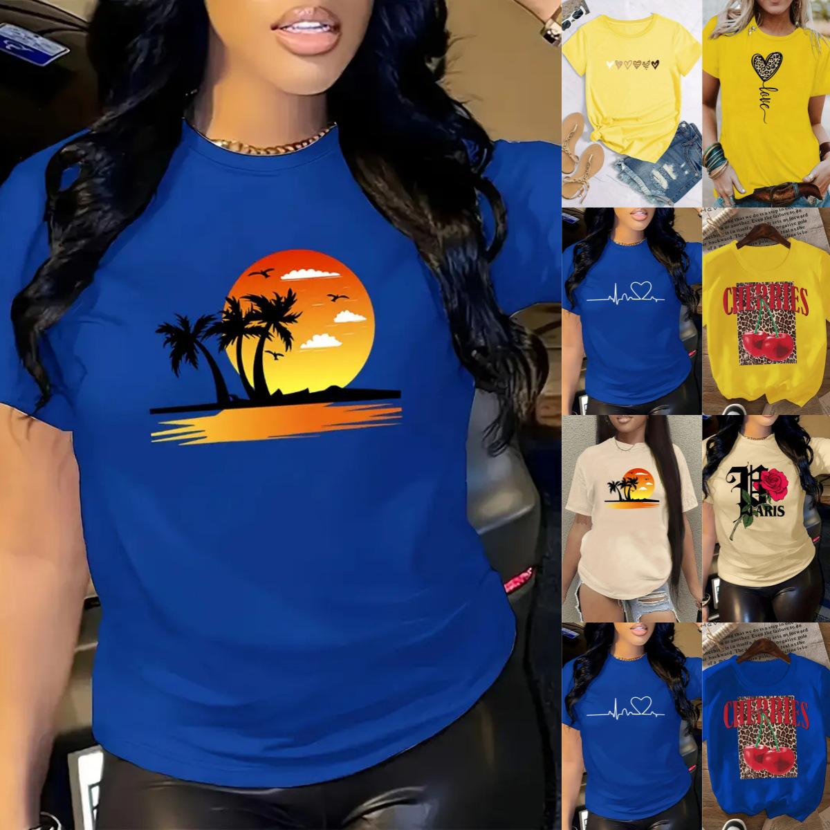 

Women s Blue Short-Sleeved Top with Free International Shipping L