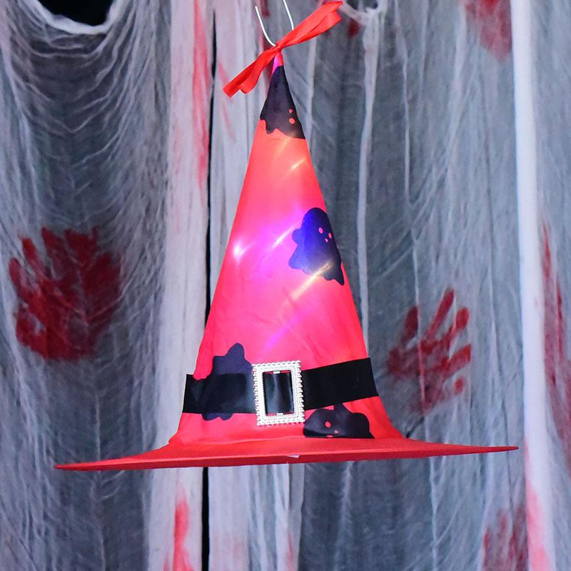 Halloween Witch Hat Ghost Festival Ball Party Scene Decorative Props Led Light Glow Witch Hat Pot