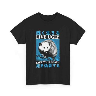 Live Ugly Japanese Opossum T-Shirt Tshirt Mens Womens Unisex Tops Tee