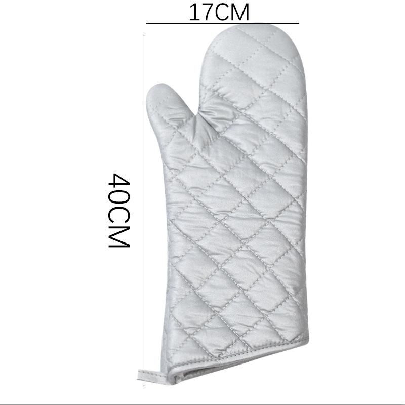 Thickened outdoor kitchen baking heat insulation gloves, cotton double-sided quilted oven gloves, high temperature and anti-scalding gloves