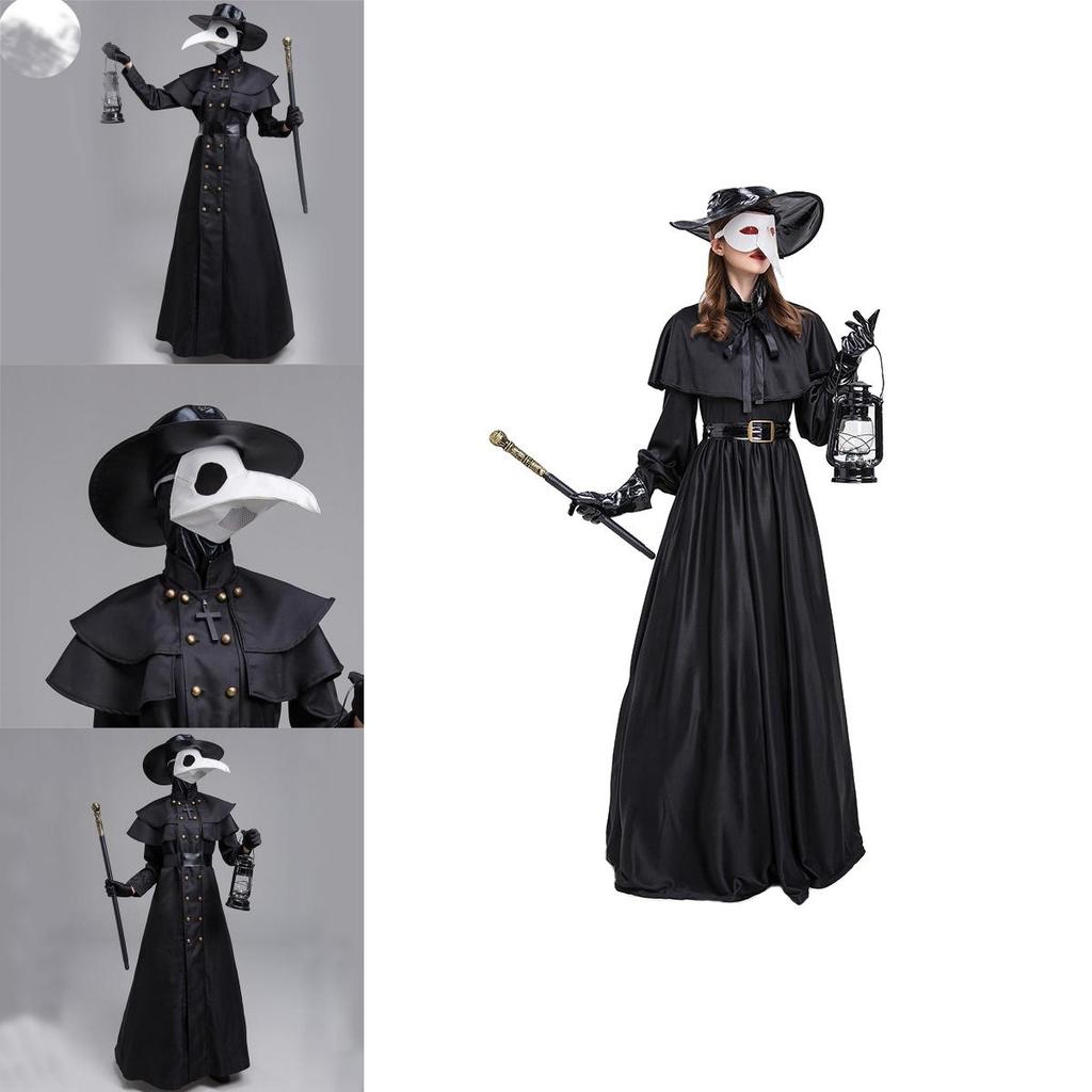 Transform Into A Plague Doctor With This Halloween Medieval Hooded Robe Mask And Hat For Monk Cosplay Perfect For Holiday Dress Up