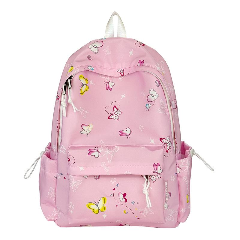 Schoolbag new backpack female junior high school students large capacity lightweight cute printed schoolbag primary school students travel backpack