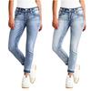 Ladies' Jeans Are Casual, Fashionable, Slim Fit, Elastic, Slimming, Versatile, Embroidered Jeans, And Small Leg Pants