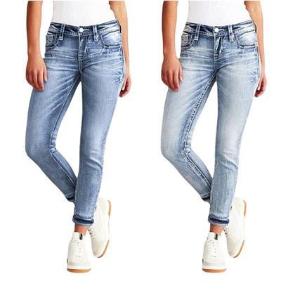 Les Jeans pour Femmes Sont Décontractés, À la Mode, Coupe Ajustée, Élastiques, Amincissants, Polyvalents, Jeans Brodés, Et Pantalons à Jambe Étroite