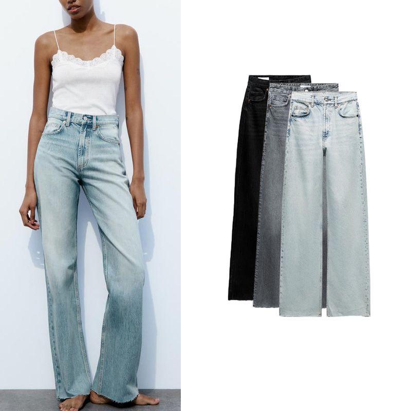 Spring New Trend Easiest for Match Boyfriend Style High Waist Casual Loose Slimming and Wide Leg Denim 6045022