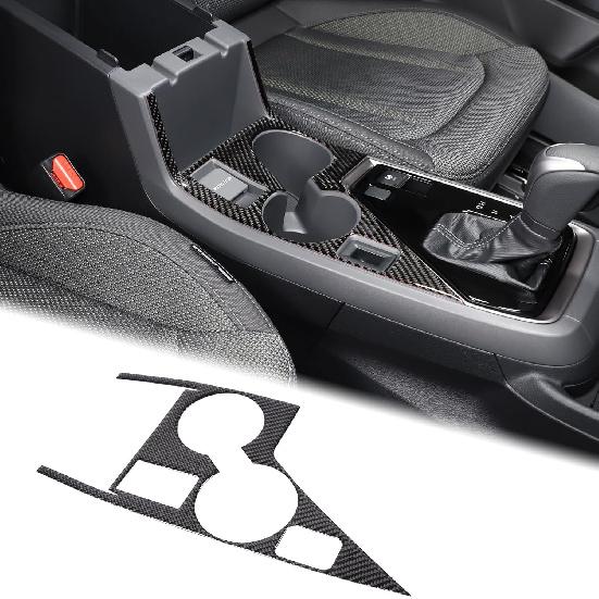 Aunginsy Car Front Seat Central Armrest Cup Holder Panel Trim Sticker Compatible with Subaru Crosstrek 2022-2024 Real Carbon Fiber Center Console Cup Carbon Fiber(Left)