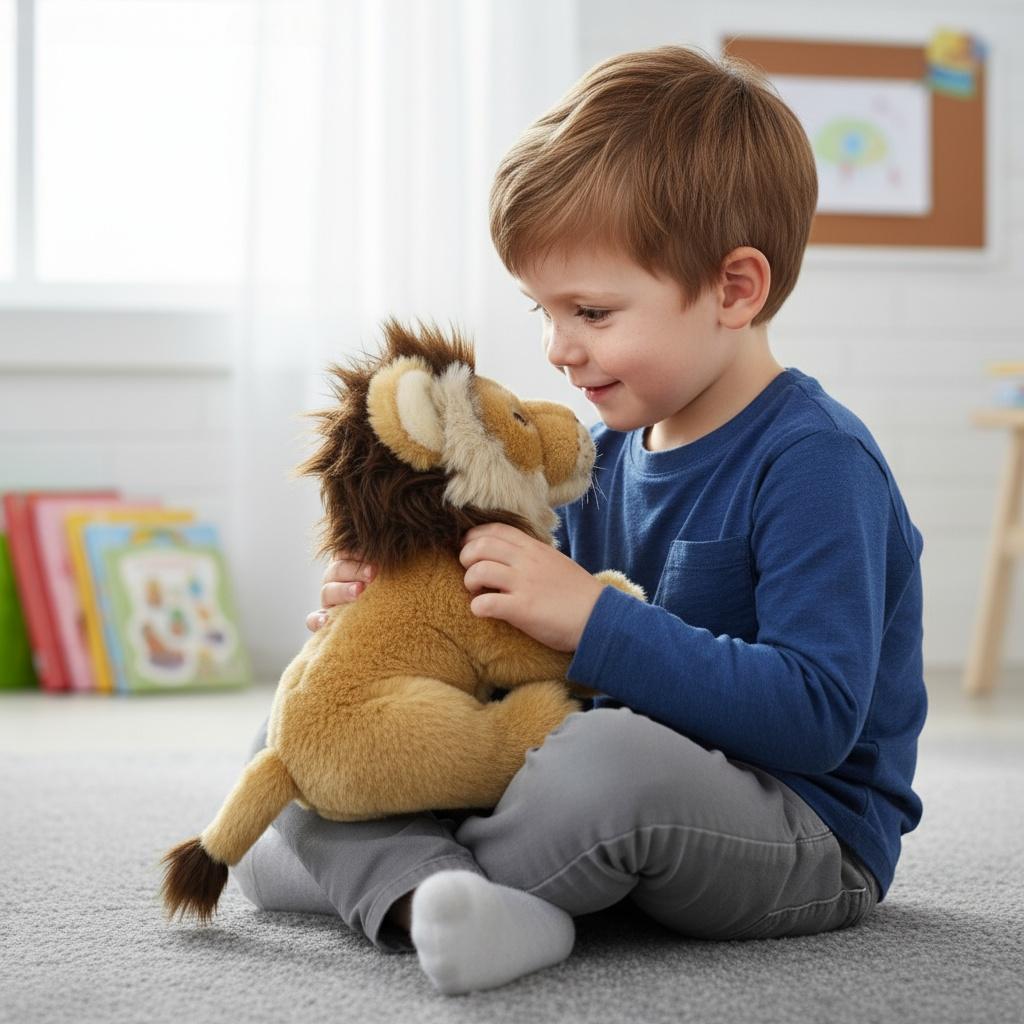Realistic Lion Stuffed Animal Plush Toy, Super Soft Plushie for Kids, Birthday Gifts for Boys Girls