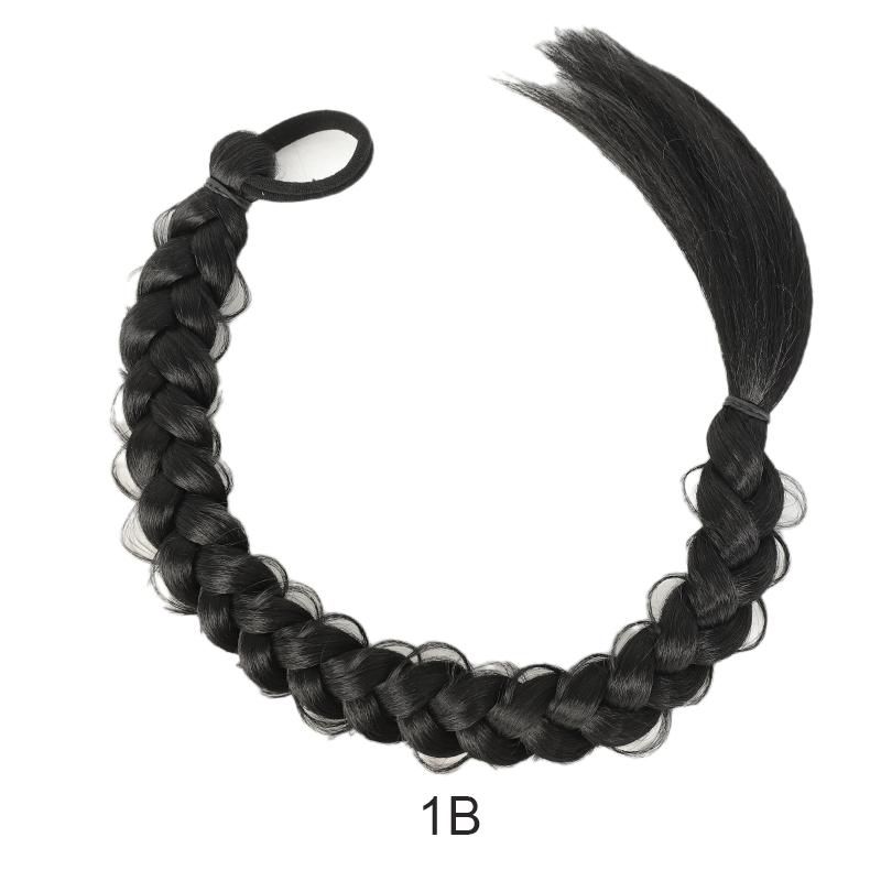 Synthetic Braided Ponytail Extensions With Elastic