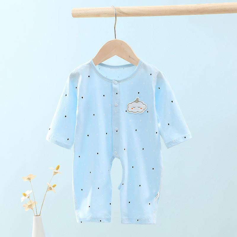 Baby Cotton Long Sleeve Romper With Open Crotch For Newborns And Infants