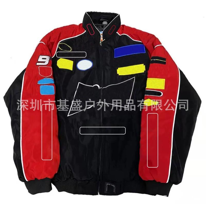 F1 Racing Embroidered Padded Jacket Retro Motorcycle Riding Baseball Coat Unisex