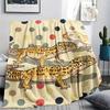 Wave point background animals Print Flannel Blanket,High quality Comfortable for All Seasons,Home Decor,Warmth and Comfort,Perfect for Christmas Gifts