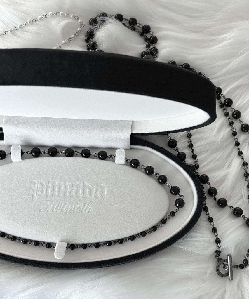 Pimadaziwin Black Chain Pearl Bracelet