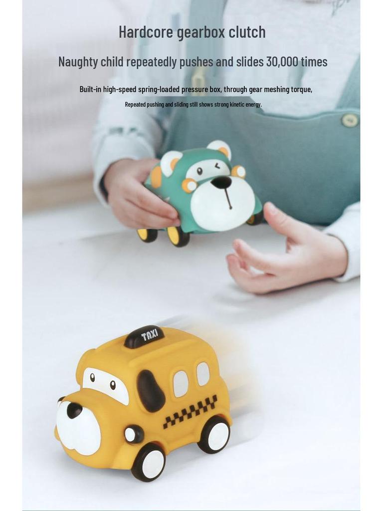 Children's Inertia Toy: Soft Rubber Dinosaur Car - Chewable, Fall-Resistant, Vinyl Animal Design