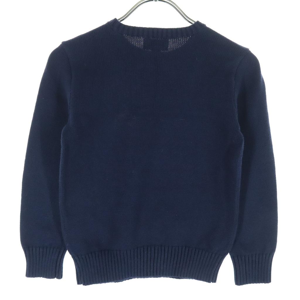 Polo Ralph Lauren Animal Pattern Long Sleeve Cotton Knit 120 Navy Kid's Used