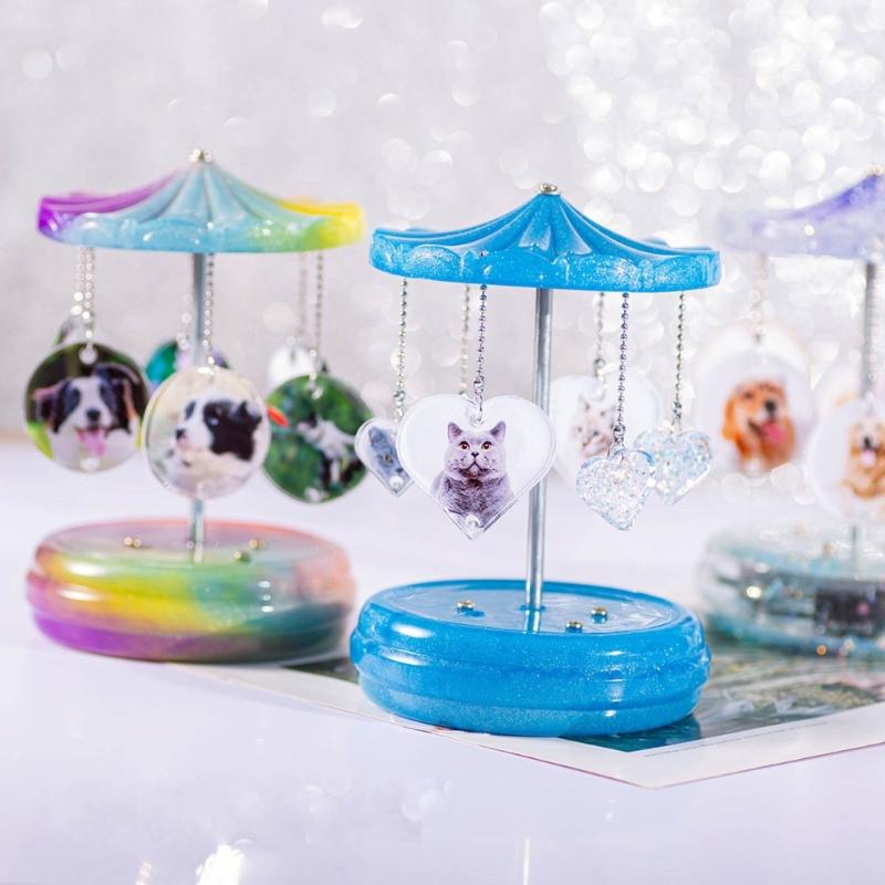 Musical Carousel DIY Silicone Mold for Music-Box Umbrella Bottom and Cover Mold DIY Movement Materials Round Brand Mold