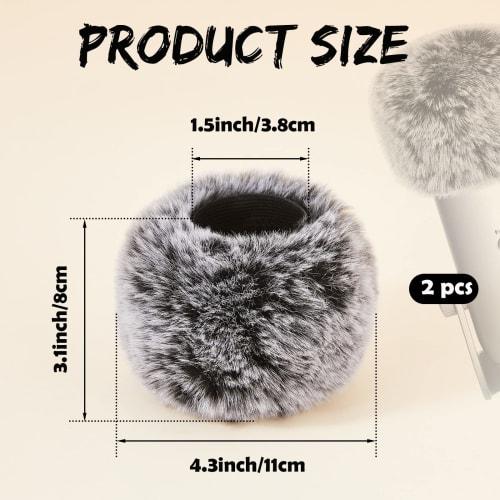 Nezyo 2-Piece Microphone Furry Windscreen Wind Muff, Furry Windscreen Muff, ASMR Microphone Cover, Fuzzy Microphone Pop Filter Compatible with Blue Ye