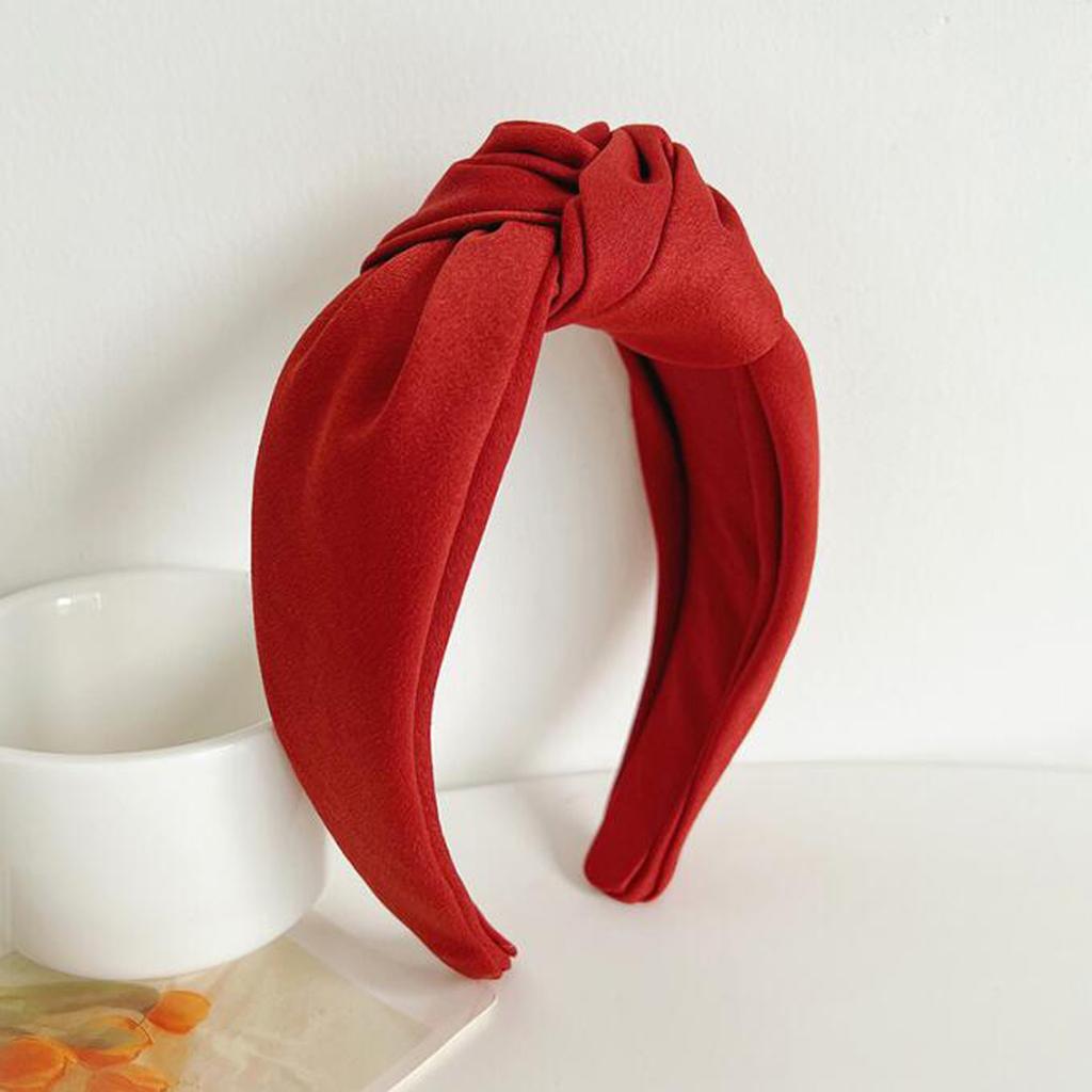 PROLY New Fashion Women Headband Adult Wide Side Solid Color Hairband Center Knot Turban Casual Hair Accessories