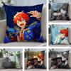 Cartoon EEnsemble Stars Cushion Cover Soft Plush Fabric DoubleSided Printed Sofa Cushion Cover for All Seasons Home Decor Gift