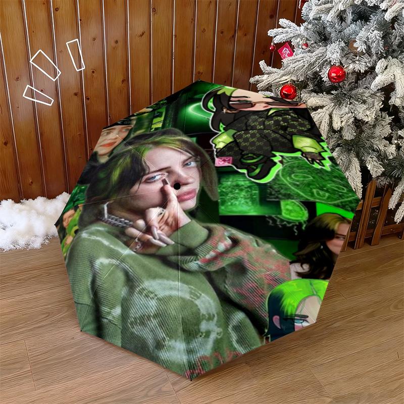 1PC Billie eilish Automatic Umbrella - Suitable Travel Outdoor Portable Umbrella Birthday Gift Daily Essentials