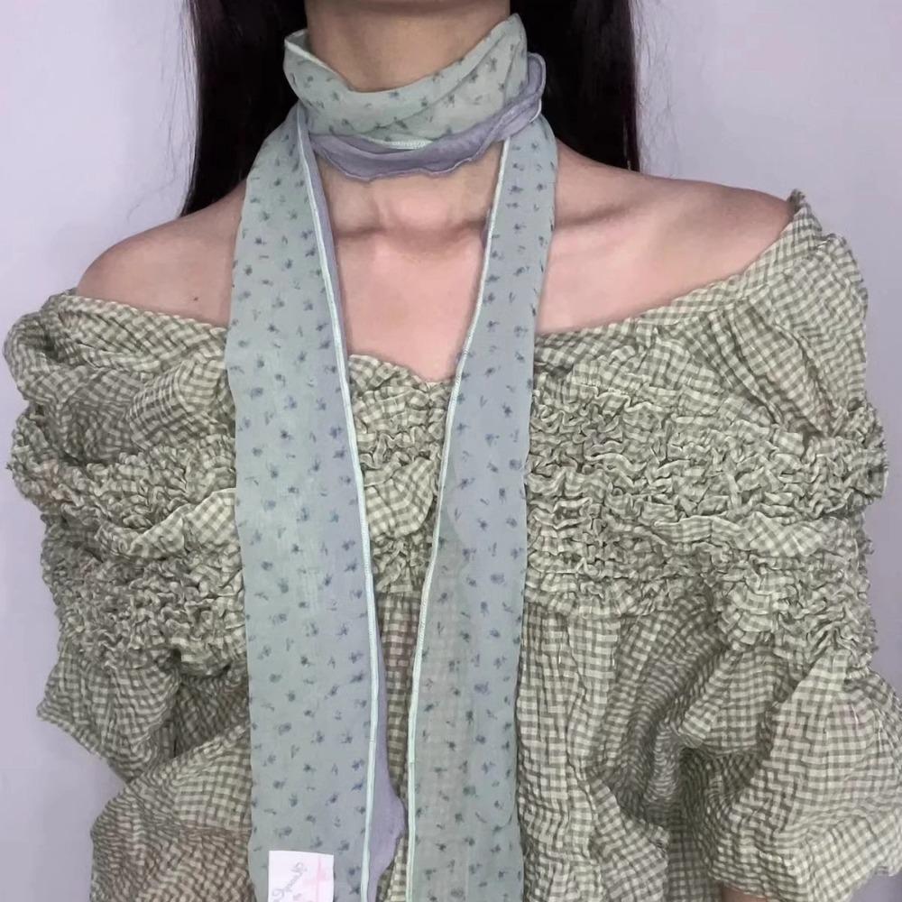 Shawl Women Long Scarf Headbands Long Ribbon Scarf Fahison Silk Bag Ribbon  Summer