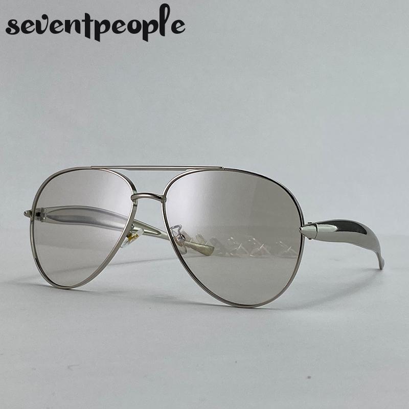 Oversized Pilot Sunglasses Women  Luxury Brand Vintage Oval Punk Sun Glasses  For Ladies Retro Steampunk Double Beam Eyewear