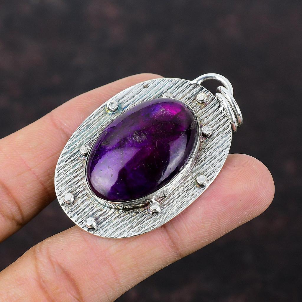 Lila Feuer Labradorit Anhänger Handgefertigter stilvoller Schmuck 925 Sterling Silber Anhänger Echter Edelstein Schmuck Geschenk für Mama Wundervoller Schmuck