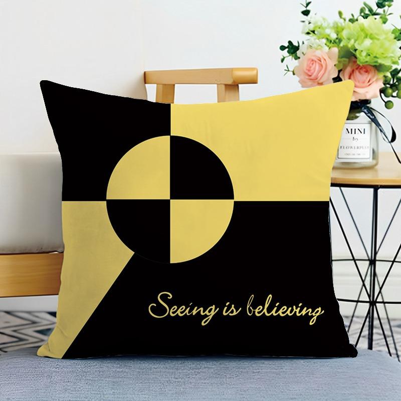 

Спальня Гостиная Квадратная Подушка Наволочка Желтая Современная Простая Печатная Декоративная Наволочка 40x40cm