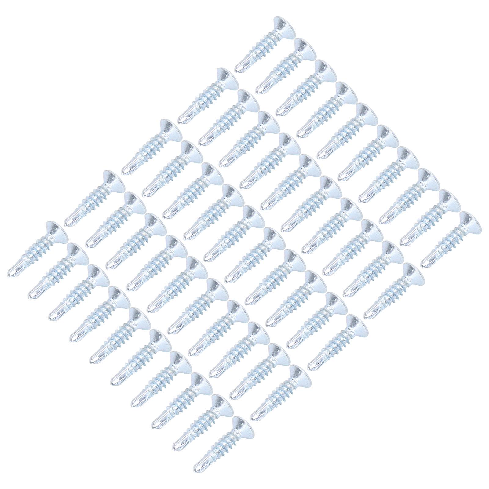 50 Vis Auto-perceuses Acier au Carbone 4,2x19mm Kit de Fixation pour Réparation