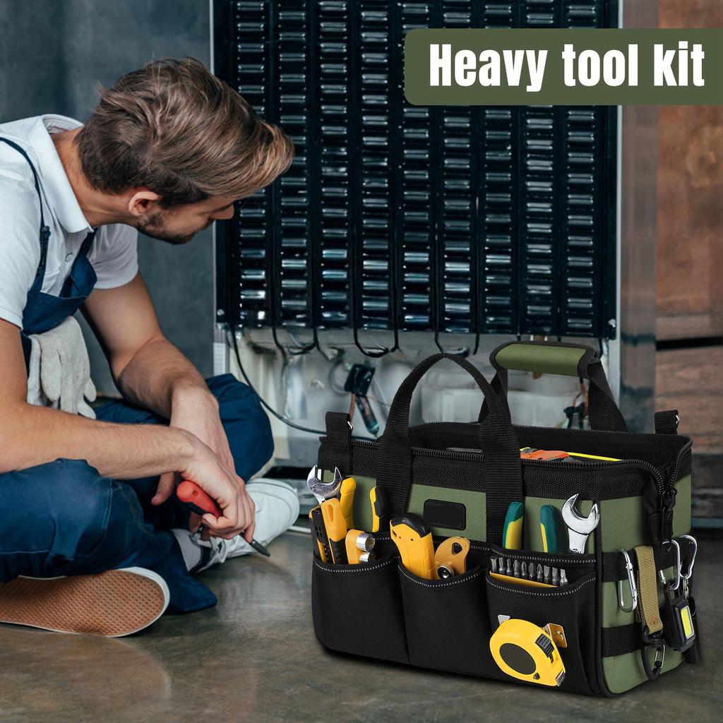 Heavy Duty Tool Kit Upgrade 16 Pocket Portable Tool Storage Bag