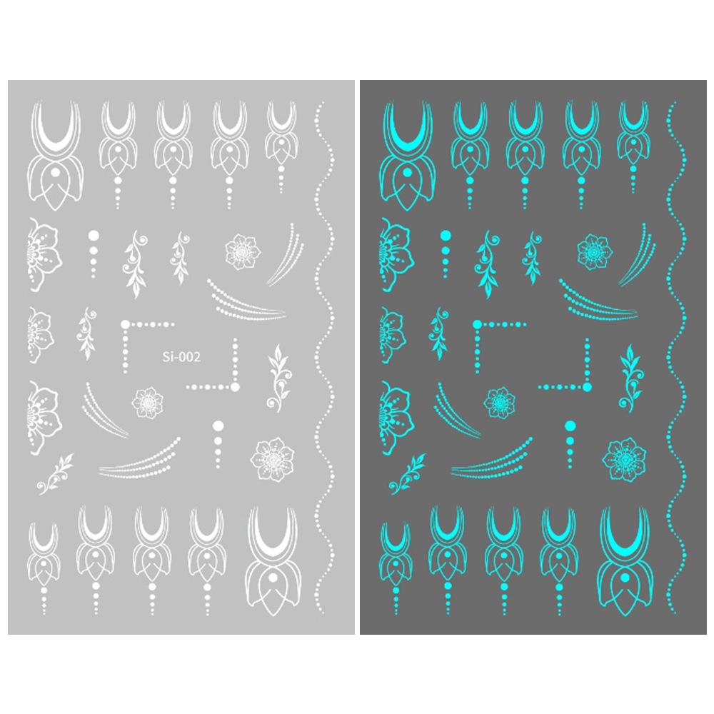 2026 Luminous Green & Blue Nail Stickers for Professional Salons - White-Enhancing Style