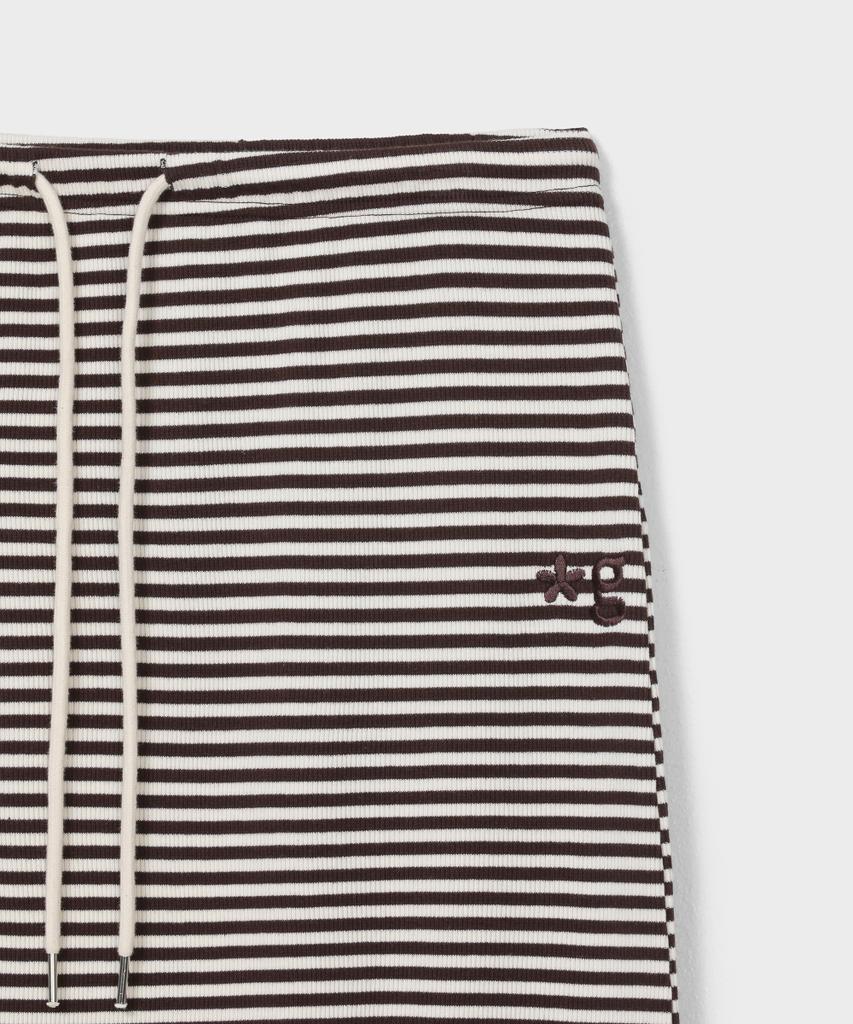 Geulleondeun Stripe Logo Skirt (Brown)