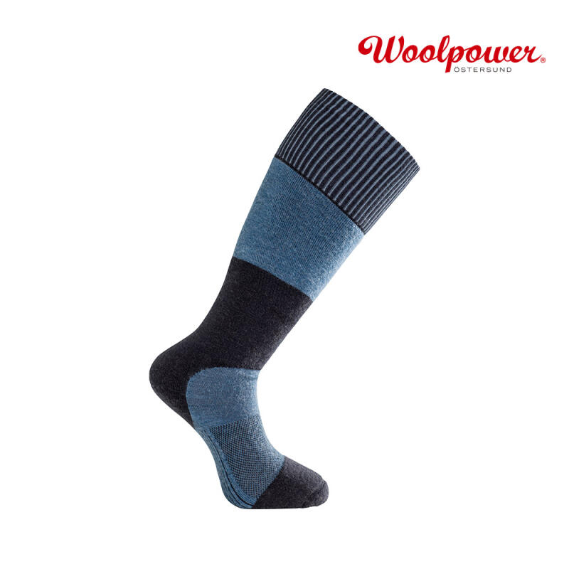 

[WOOLPOWER] Skilled Knee-High Socks 400 (8824) Dark gray + Nordic blue