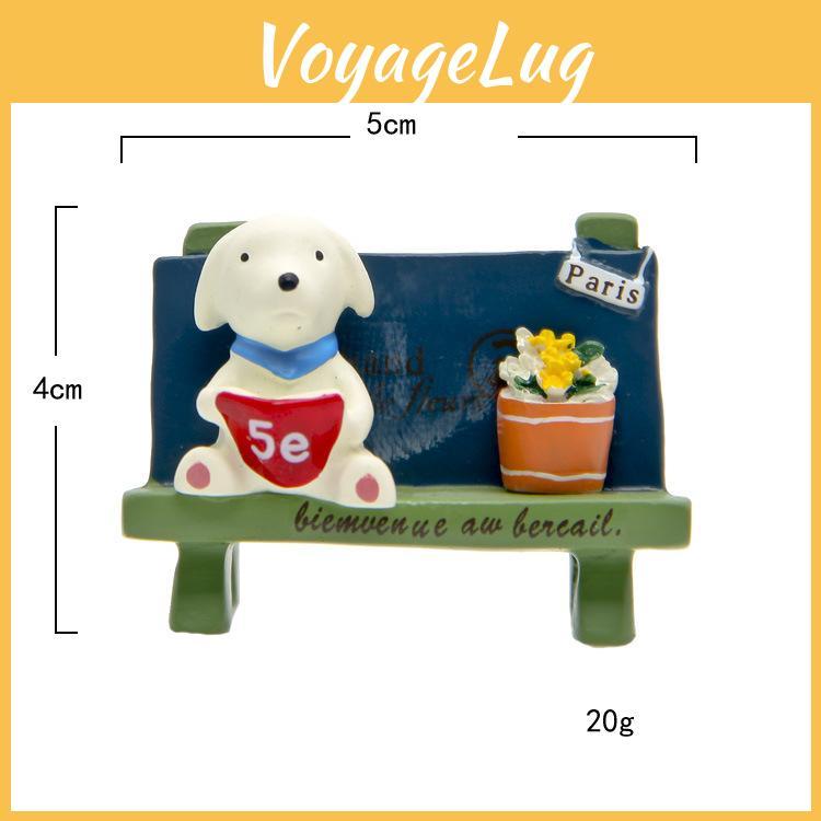 Cute Cartoon Dog Flower Bench Reading Scene Model For Desk Decor And Photography Props
