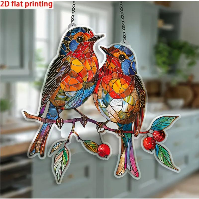 Pretty Bird Acrylic Living Room Courtyard Pendant Holiday Scene Decorative Pendant Gift
