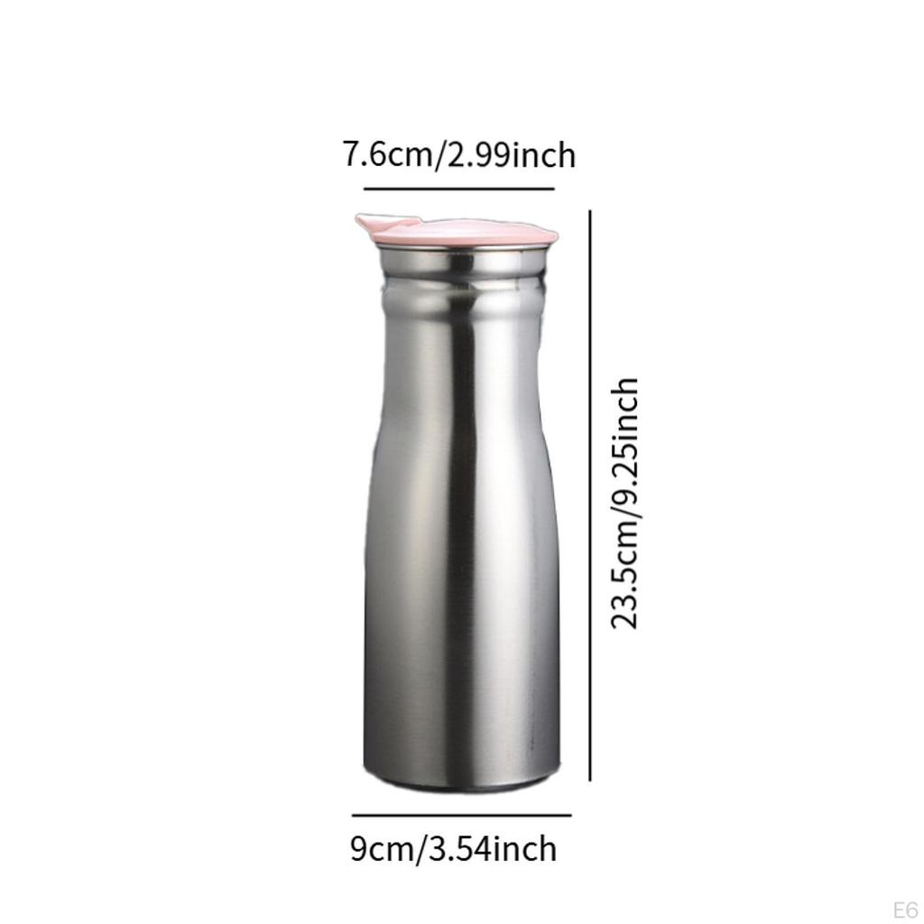 100ml Juice Jug in Stainless Steel with PP Lid Suitable for Restaurants, , and Events