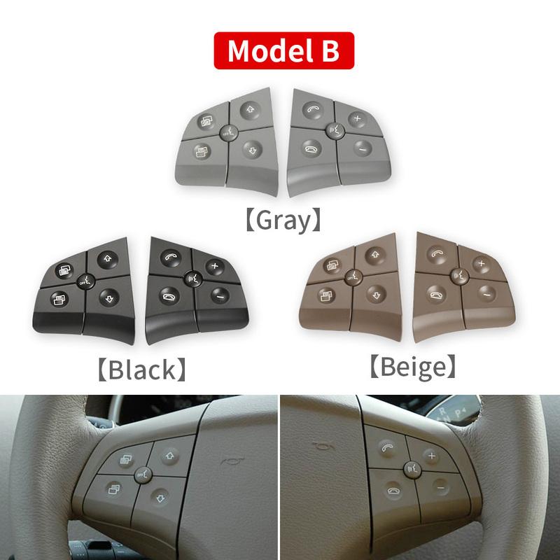 2Pcs Car Multi-Function Steering Wheel Buttons Kit For Mercedes Benz W164 GL ML Class 2006-2009 W251 R Class W245
