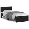 VidaXL Bed Frame with Headboard Black 90x190 Cm Engineered Wood 838653